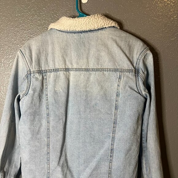 RSQ Sherpa Lined Light Wash Denim Jacket - Men's M - Picture 2 of 7